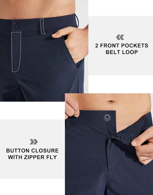 Libin Men's Golf Pants - Quick Dry Lightweight Stretch Trousers | Casual Comfy Fit in 30"/32"/34" Sizes