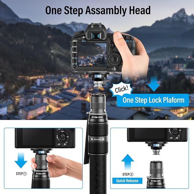 SIRUI SVM-165 Rapid Monopod for Cameras, 65” Carbon Fiber Monopod