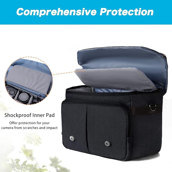 MOSISO Camera Case Crossbody Shoulder Messenger Bag, DSLR/SLR/Mirrorless