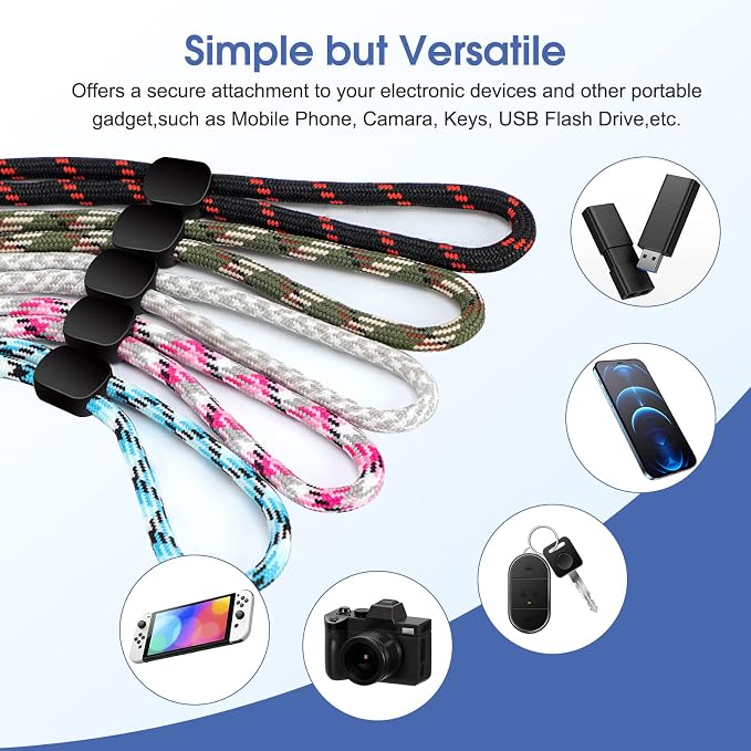 FrgKbTm Hand Wrist Strap Lanyard, Adjustable Nylon Colorful