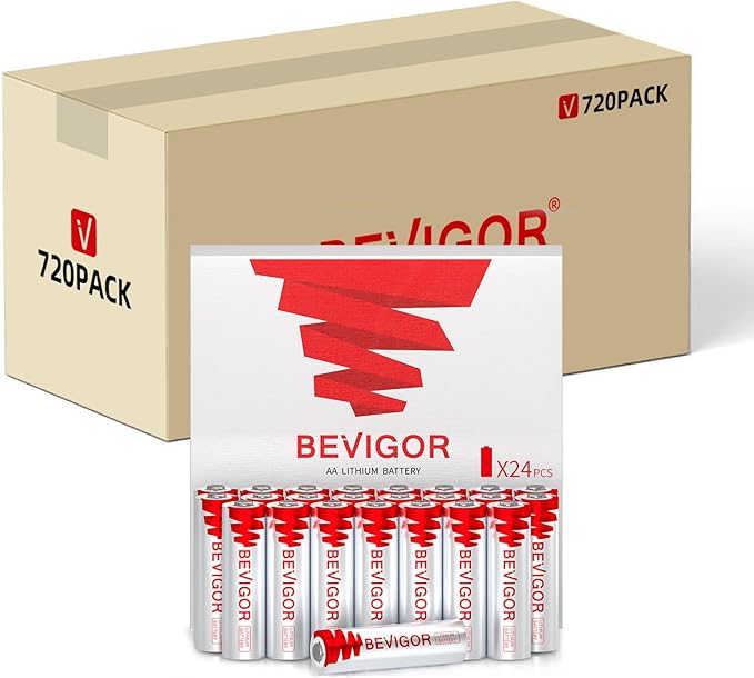 BEVIGOR Lithium Batteries AA, 720 Bulk Pack 1.5V High Performance Lithium