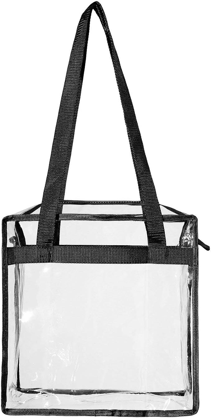 BAGAIL Clear Bags 12x6x12 Stadium Approved Clear Tote Bag