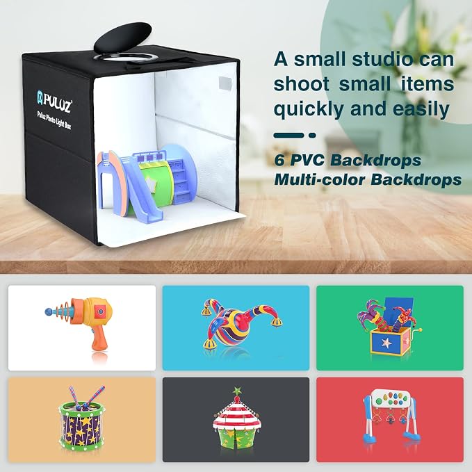 Photo Box, PULUZ Mini Folding Lightbox Portable Light Box Photography Shooting