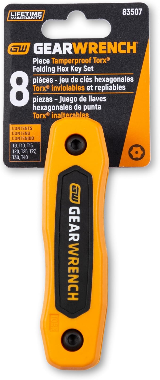 GEARWRENCH 8 Piece Tamper Proof Torx Folding Hex Key Set - 83507