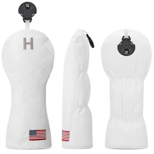 Golf Head Cover Golf Club Grid National Flag Design Golf Covers PU Headcovers Set Fits Driver Fairway Wood Hybrid Utility Woods Iron Wedge Headcover.