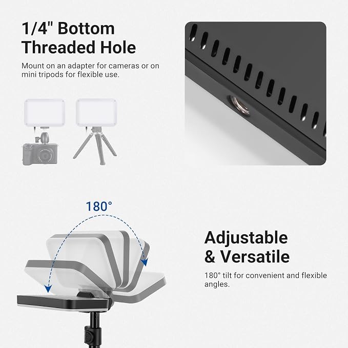 NEEWER Basics 2 Pack LED Video Light Panel Lighting Kit, 6.2" Dimmable Portable