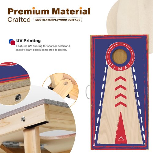 Himal Outdoors Cornhole Board Set - 4 x 2 Feet Game Boards with 8 Toss Bags for Ultimate Fun