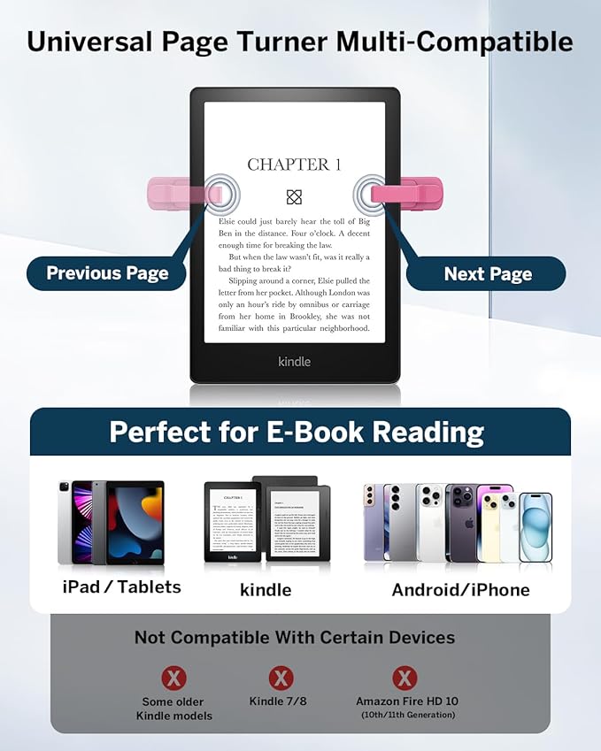 DATAFY Page Turner Ring for Kindle, Remote Control Paperwhite Oasis Scribe Kobo