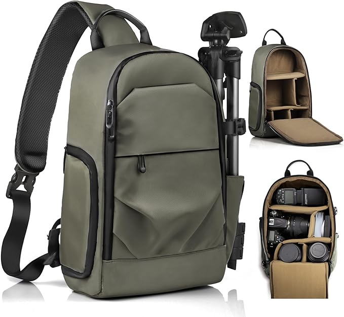 TAAOKA Camera Sling Bag, DSLR/SLR/Mirrorless Camera Backpack Case Shockproof