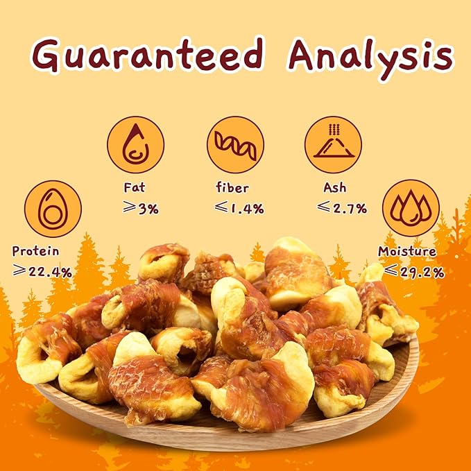 Jungle Calling Dog Treats, Skinless Chicken Wrapped Apple Treats, Gluten and Grain Free, Chewy Dog Bites for Balanced Nutrition, 10.6oz (Pack of 2)