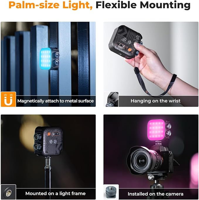 K&F CONCEPT RGB Video Light, 360° Full Color Portable Photography Light