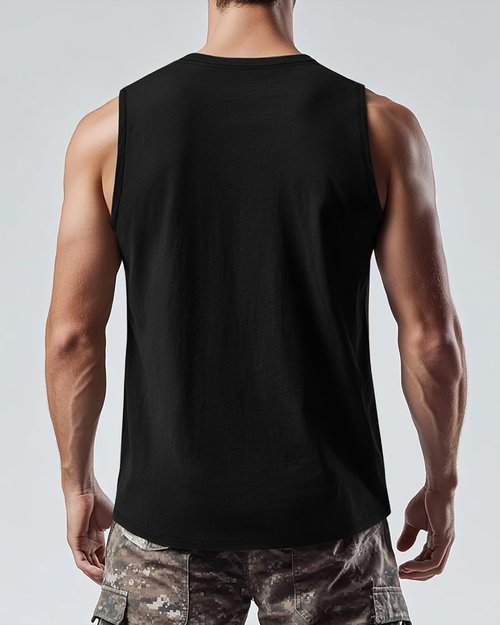 Ficerd Men's Big & Tall Tank Tops - Cotton Moisture-Wicking Sleeveless Gym Tees | X-Large (Black, White, Khaki)