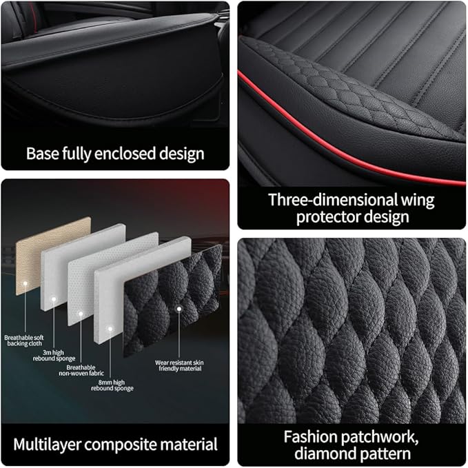 Leather Car Seat Covers for Volkswagen Golf Alltrack 2017-2019,Car Seat Covers Full Set,Seat Covers with Safety,Waterproof Seat Cover Compatible Airbag(5pcs Beige Standard)