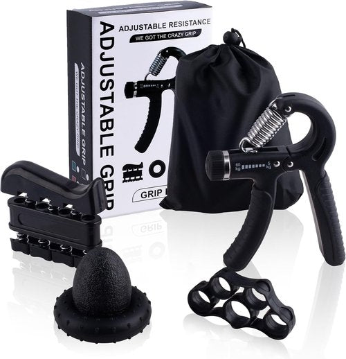 Grip Strength Trainer Kit by [Brand Name] - 5-Piece Set for Enhanced Hand Strength & Injury Recovery | Includes Finger Exerciser, Stress Relief Ball & More