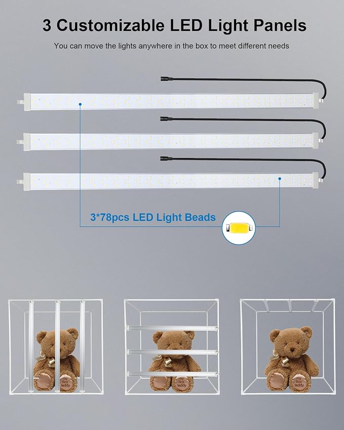 PULUZ 32"x32" Light Box Photography, Large Photo Light Box