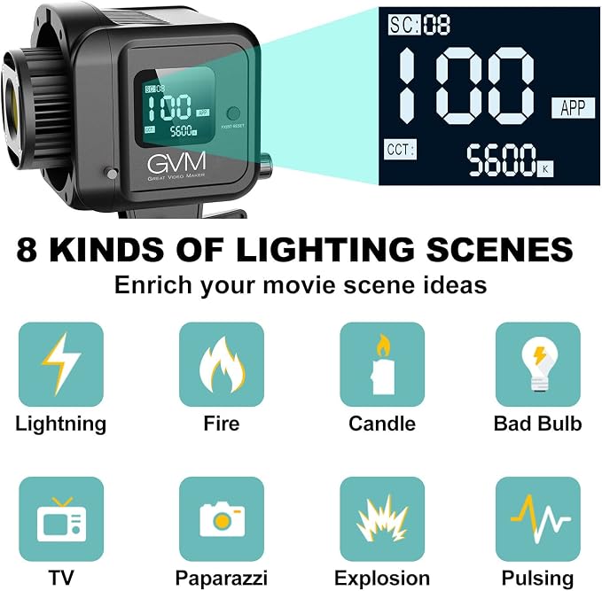 GVM SD80S 80W COB Video Light Kit, 5600K Continuous Lighting