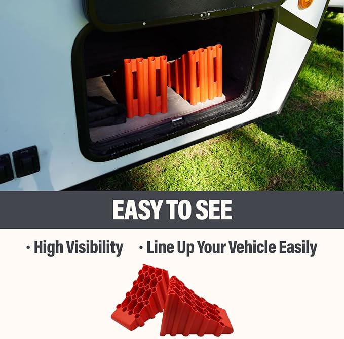 SECURITYMAN Wheel Chocks | Trailer Chocks | Tire Chocks (2 Pack) Durable, Non-Slip, Solid Wheel Chocks for RV Trailer, Travel, Camper, Truck, and Boat