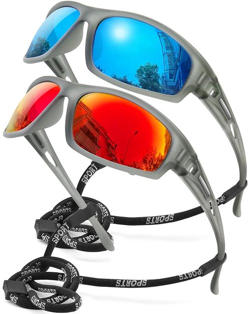 AWGSEE Polarized Sports Sunglasses for Men 100% UV Protection Wrap Around Unbreakable Sun Glasses for Fishing Driving