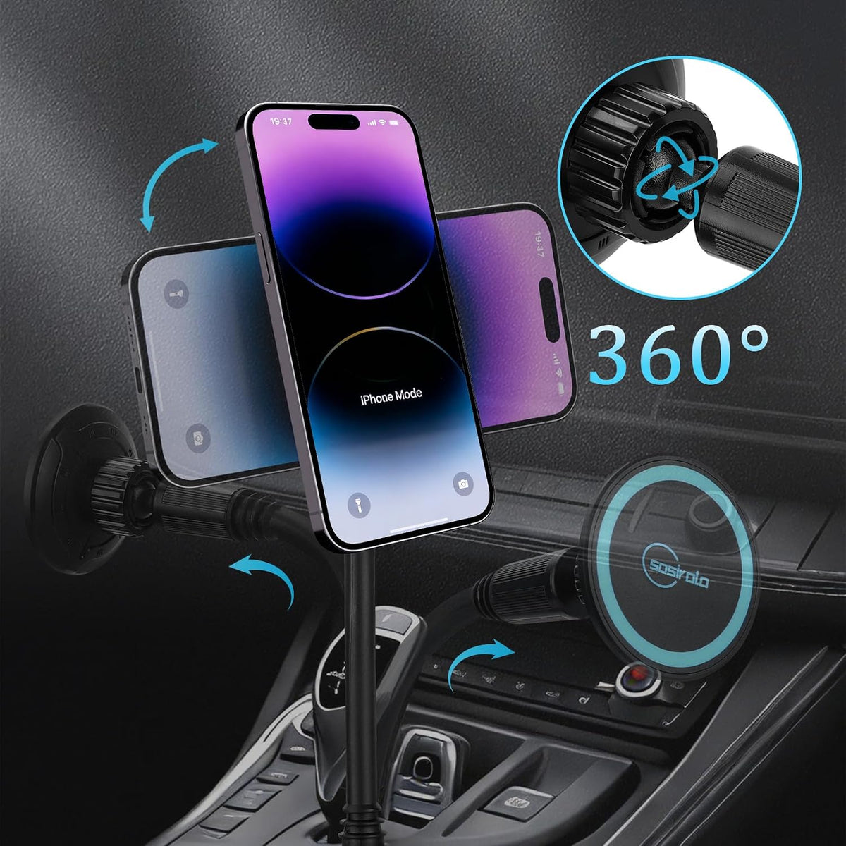 Cup Holder Phone Holder for Car, Car Phone Mount for Magsafe