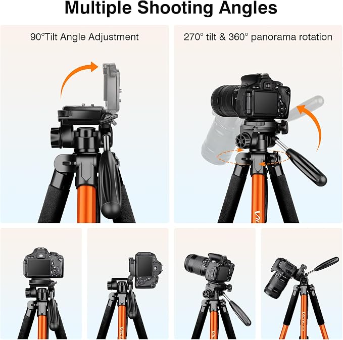 Tripod for Camera, Professional Heavy Duty Compact Camera Stand for Phone