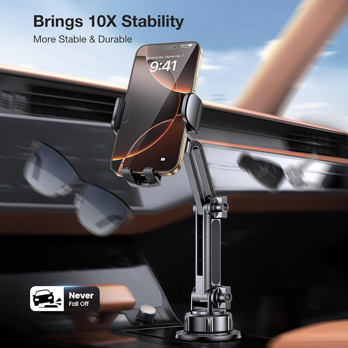 Cup Holder Phone Holder, [Easy Install] Adjustable Long Neck Cup Phone Holder for Car, [Sturdy & Durable] Universal Car Phone Holder for iPhone, Samsung, Google and All 4"-7" Smartphones