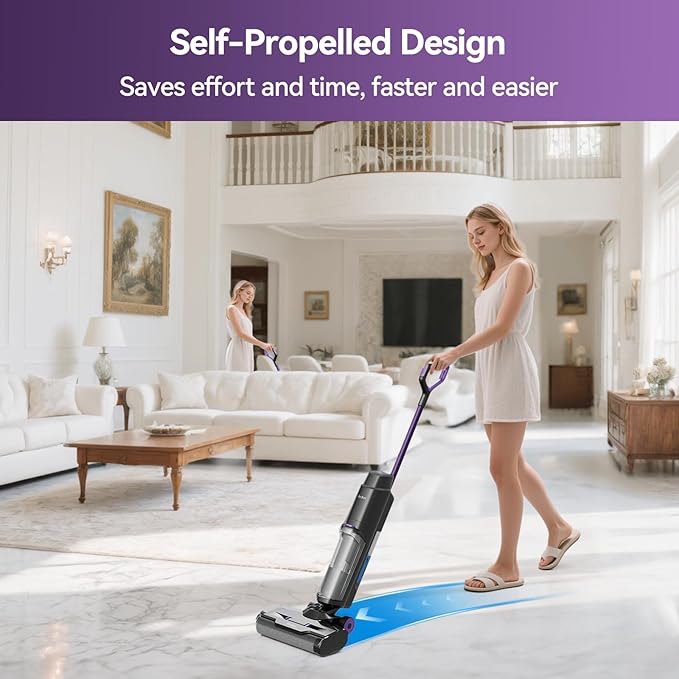Redroad Wet Dry Vacuum Cleaner 16,000Pa,50Mins Runtime Cleaning Area 3,013 ft²,Cordless Vacuum Cleaner, Cordless Vacuum and Mop All in One,for Hard Floors Sticky Messes and Pet Hair,W15 Set