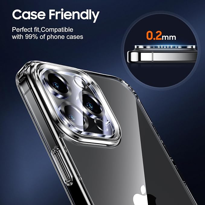 UniqueMe for 3 Pack iPhone 16 Pro/iPhone 16 Pro Max Camera Lens Protector