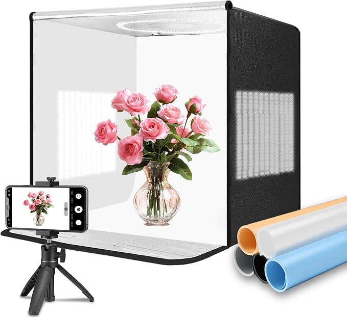 Pro 20"x20" Photo Studio Light Box 3-Side Light Panel/3-Temp/Dimmable