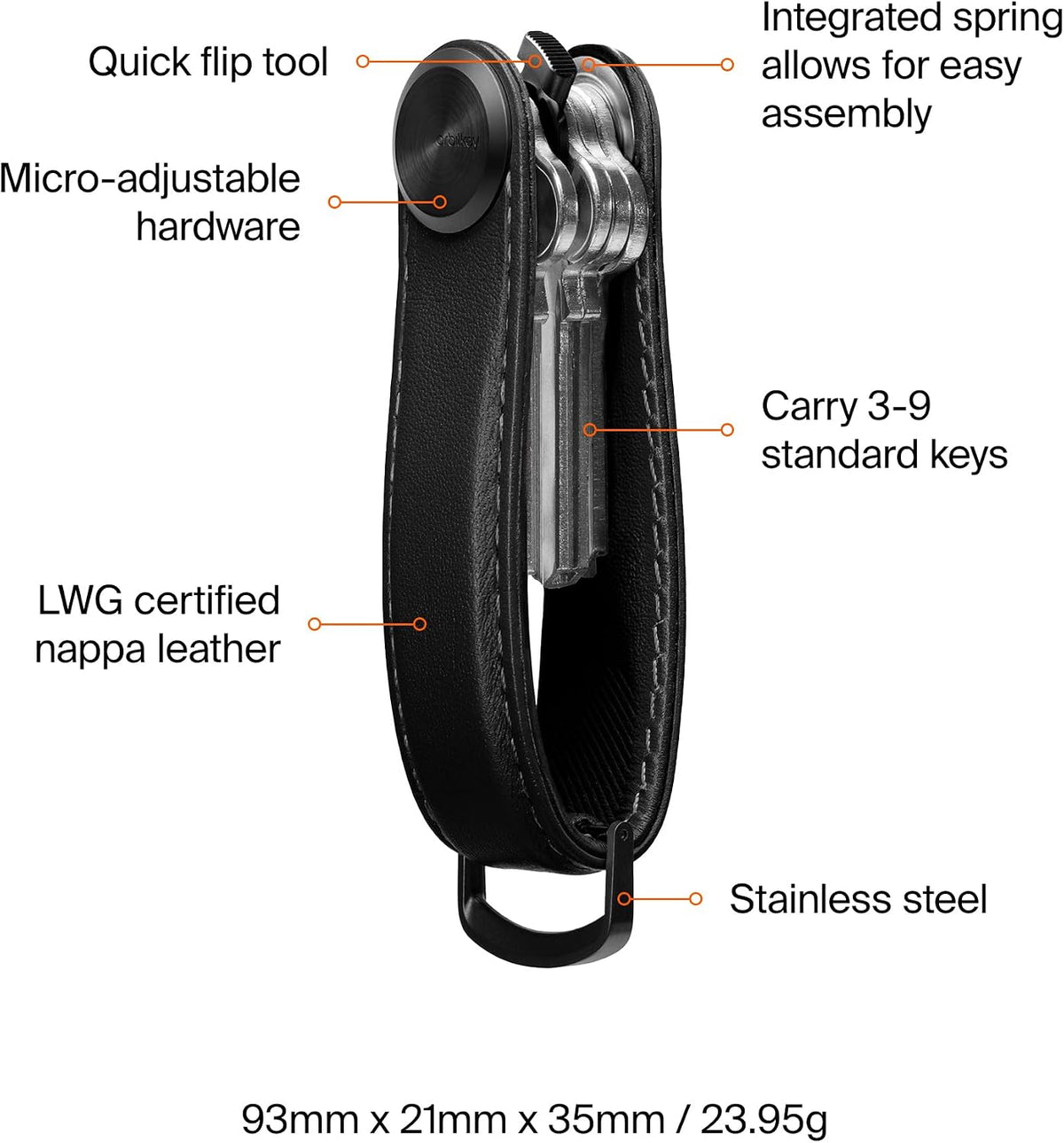 Orbitkey Key Organizer Pro - Leather
