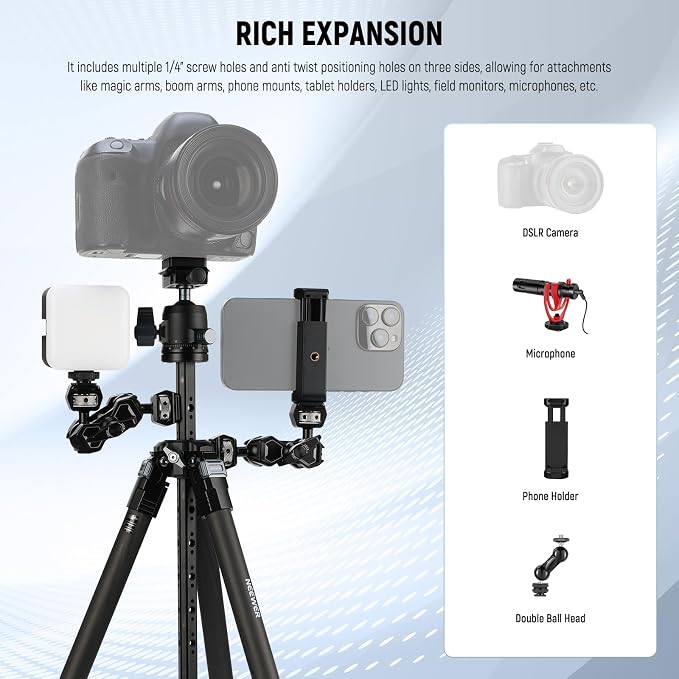 NEEWER 60.4" Travel Tripod Carbon Fiber