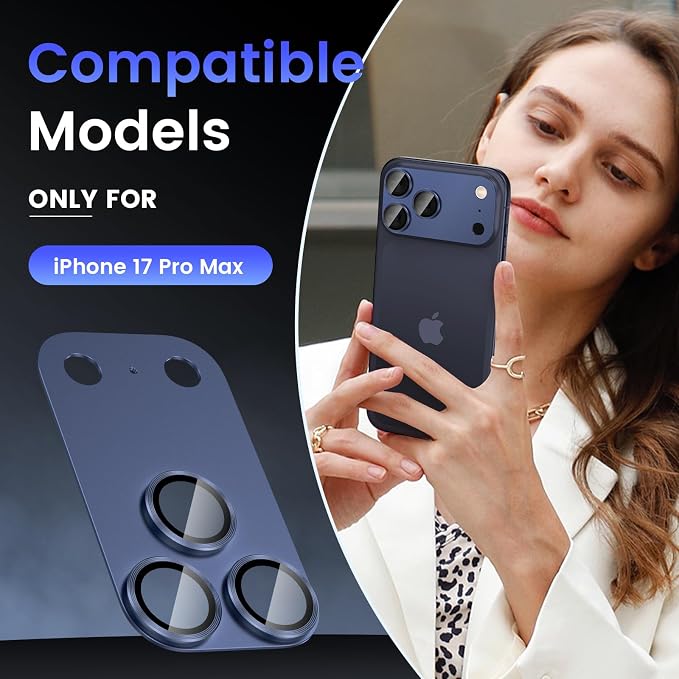 Tensea for iPhone 17 Pro Max Camera Lens Protector, Metal Aluminum Alloy