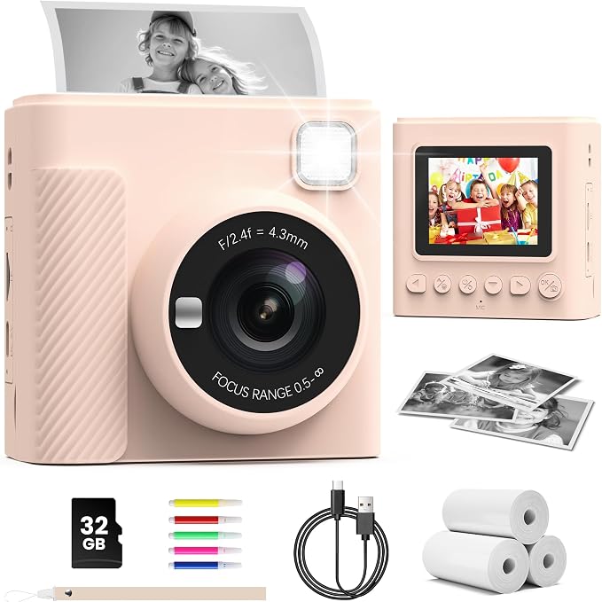 TIATUA Kids Instant Print Camera, Christmas Birthday Gifts