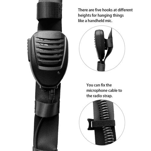 dartbeastix Radio Strap Holster for Firefighters, Adjustable Wide Shoulder Strap with Mic Clip & Anti-Swing Padded Design, Secure Carry System for Small/Medium Radios