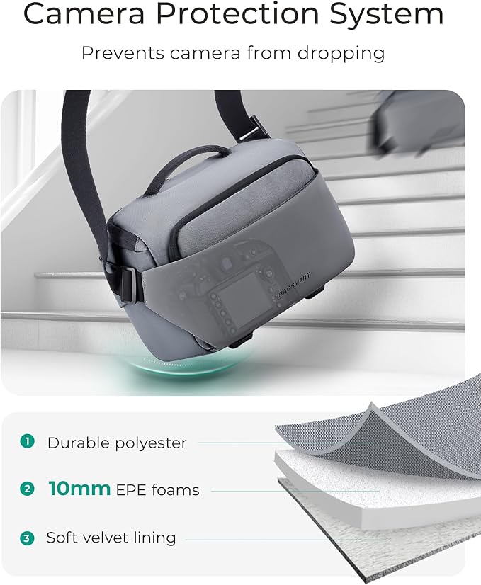 BAGSMART Camera Sling Bag, Small Camera Bags