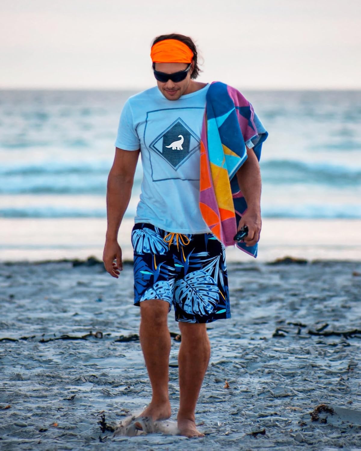 SURF CUZ Men's Swim Trunks - Quick-Dry 7" Swim Shorts with Compression Liner | Stretchy & Comfortable