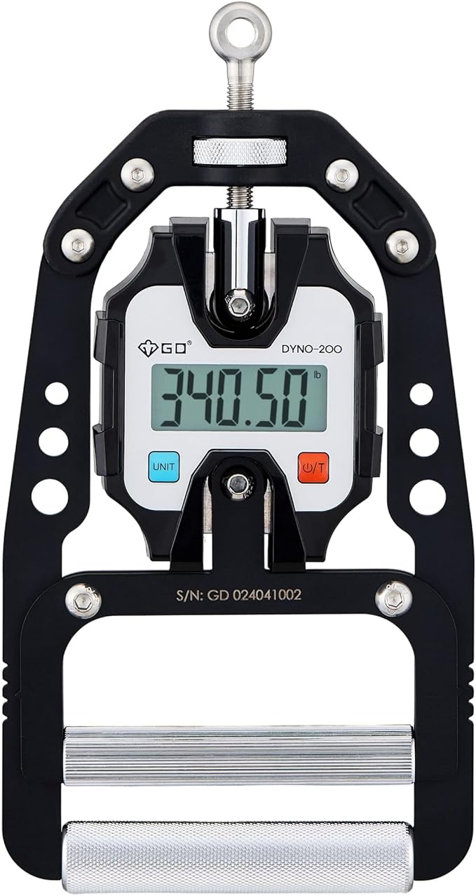 (NEW) GD DYNO-200 Digital Hand Dynamometer Grip Strength Measurement Electronic Hand Grip Strength Tester Grip Strengthener Hand Exerciser 440 Lbs (200 Kgs)