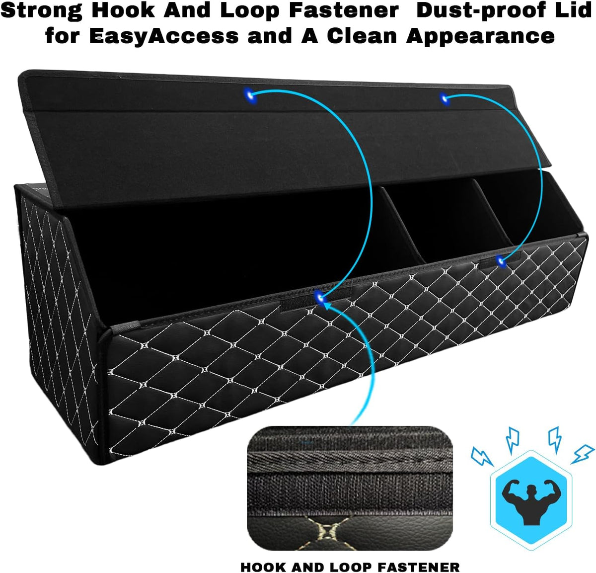 Car Trunk Organizer for Honda Accord Hybrid -Custom Fit,Leather Large Capacity Outdoor Trunk Organizer,4-Layer Cover,Diamond Quilted Pattern All-Season Use for Honda Accord Hybrid 2014-2017