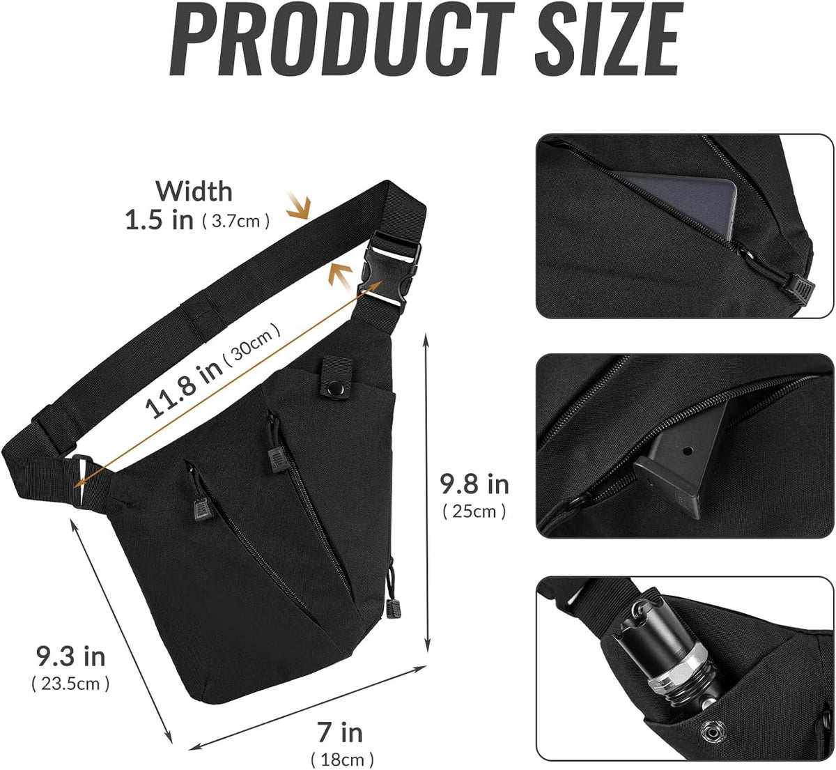 Skiennix Tactical Crossbody Sling Bag - Anti-Theft CCW EDC Carry Solution | Versatile Design