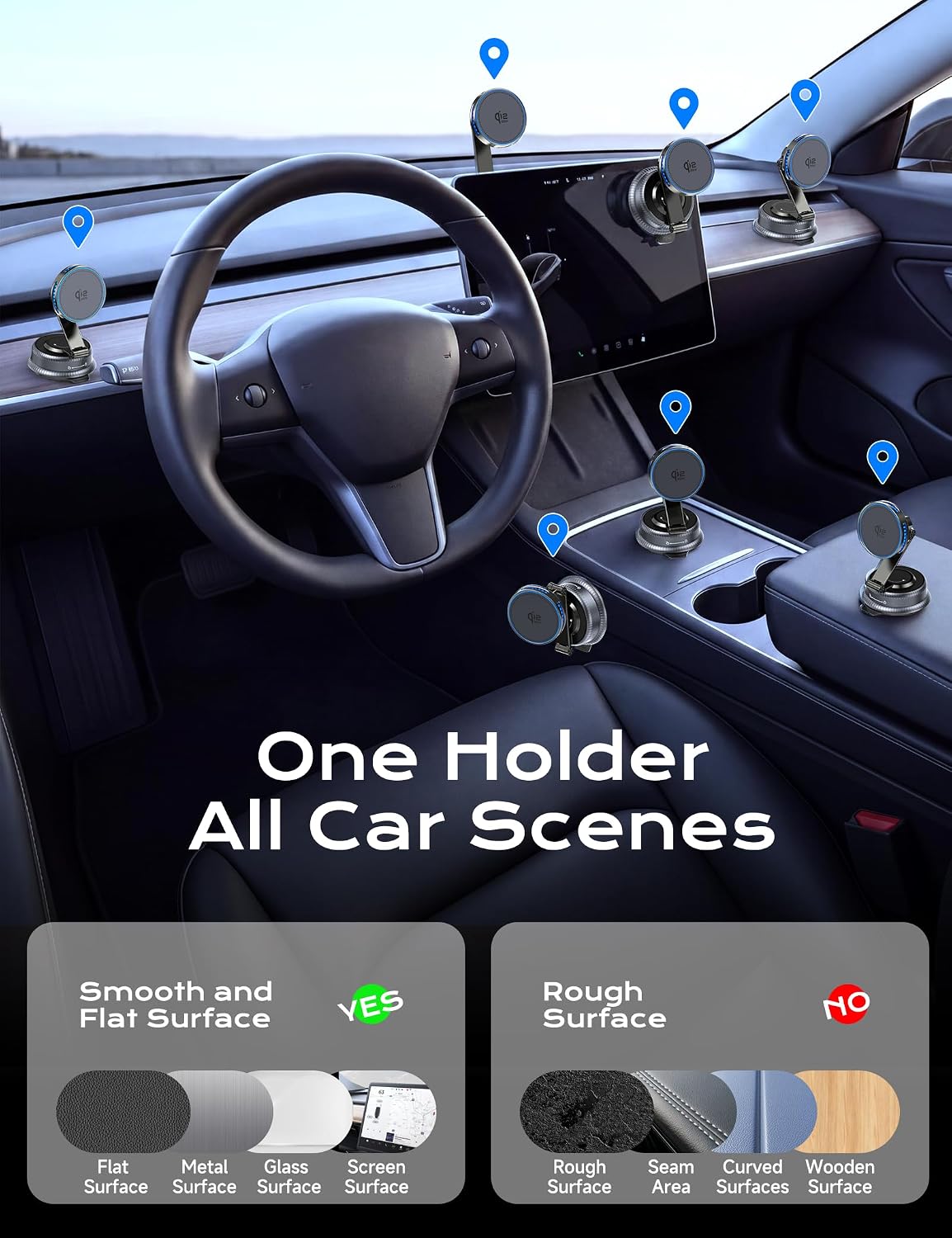Qi2.2 25W MagSafe Car Mount Charger, Cooling Fan, 75W Fast Adapter