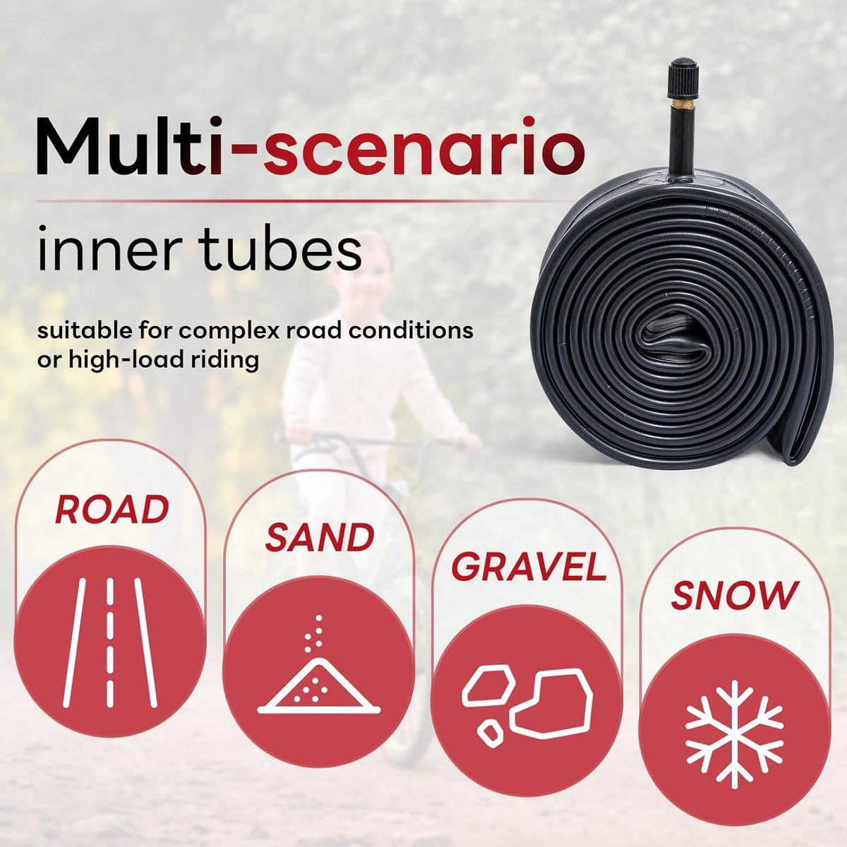 Reliable 18" Bike Tubes by [Brand Name] - Replacement Inner Tubes for City, Road, Kids & Mountain Cycling | AV32mm Schrader Valve (2 PCS)