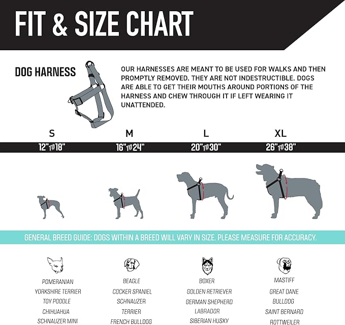 Wolfgang Heavy Duty Adjustable Dog Harness, Pull-Tested to Over 800 lbs for Walking & Training, DigiFloral Print, Medium
