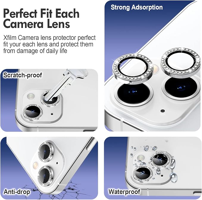 for iPhone 14 / iPhone 14 Plus Camera Lens Protector Bling, 9H Hardness