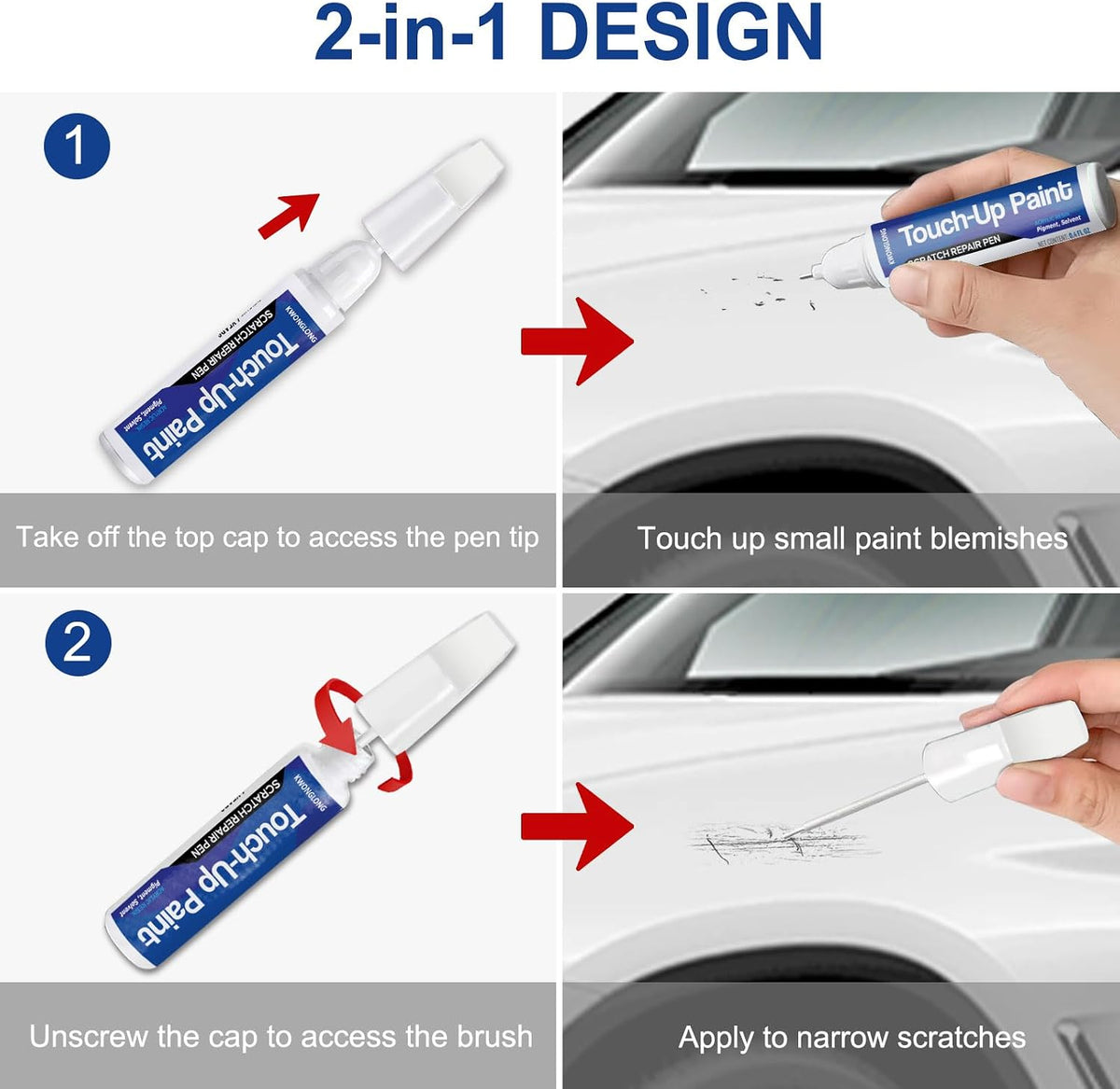 212 Obsidian Car Touch-Up Paint for Lexus RX350 ES300h, 2-in-1 Car Paint Scratch Repair Kit, Quick & Easy Solution to Repair