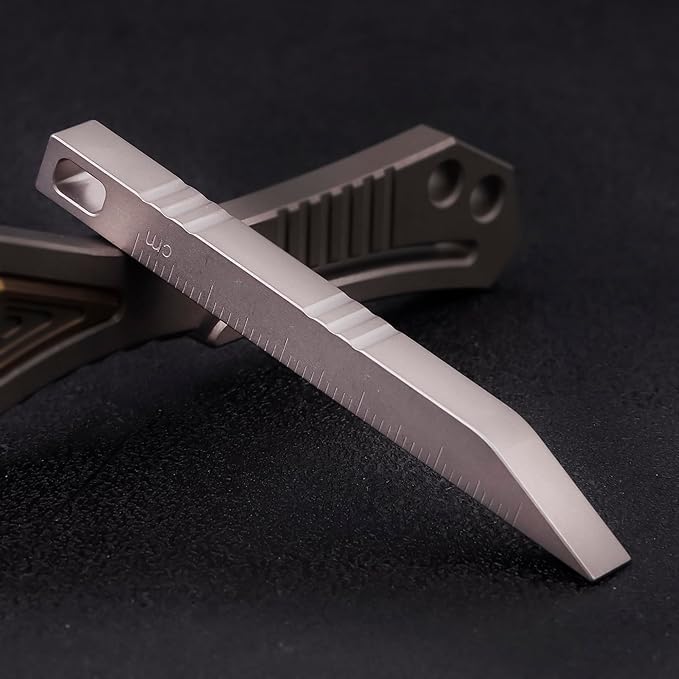 Pry Bar Mini Titanium Pry Bar Keychain with CM Unit Scale Package/Can Opener for Everyday Carry