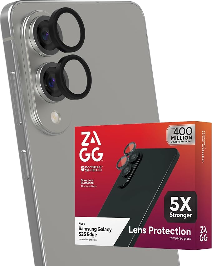 ZAGG Glass Elite Anti-Reflective Samsung Galaxy S25 Edge Camera Lens Protector