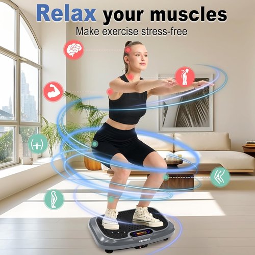 HOTWAVE Vibration Plate - Whole Body Shaker for Lymphatic Drainage & Weight Loss | Home Gym Fitness Machine