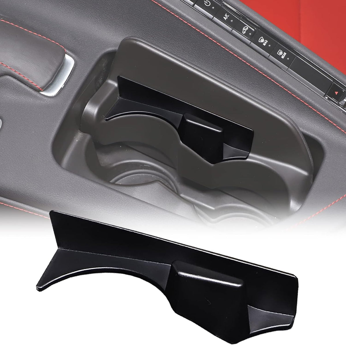 CHEAYAR Cup Holder Inserts Compatible with Chevrolet Corvette C8 2020-2023 Z06 Z51, Expander for Car, Pocket Organizer, Shelves Designed Things Like Phones and Glasses, Accessory (C8-SBJ)