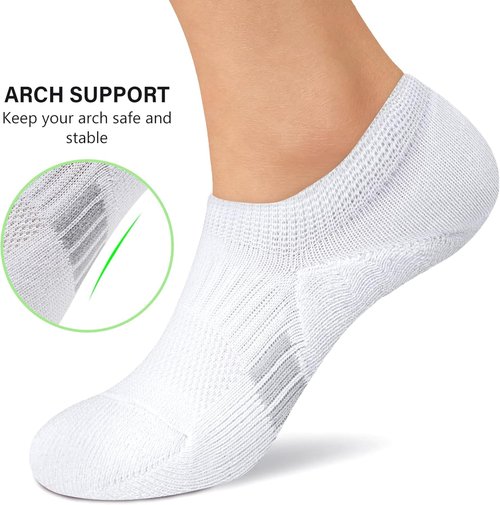 Amutost No Show Socks - Women's Athletic Cushion Ankle Footies | 5-6 Pairs for Ultimate Comfort