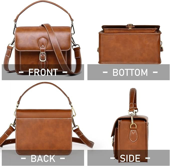 Cwatcun Camera Shoulder Bag Compact Camera Case Waterproof Retro Compatible