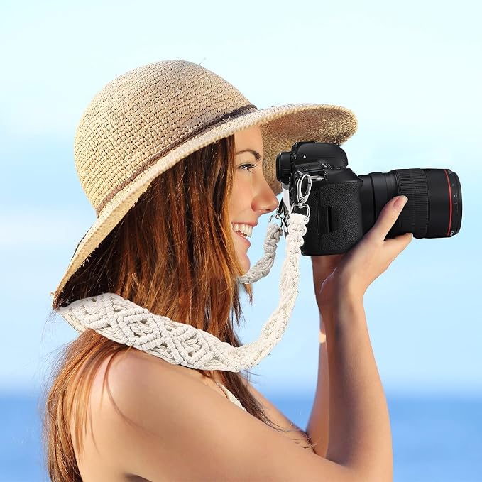 Weewooday Camera Strap for Photographers, 1.5" Soft Cotton Woven Camera Strap
